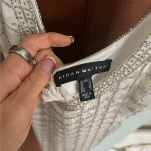 White beaded cocktail dress